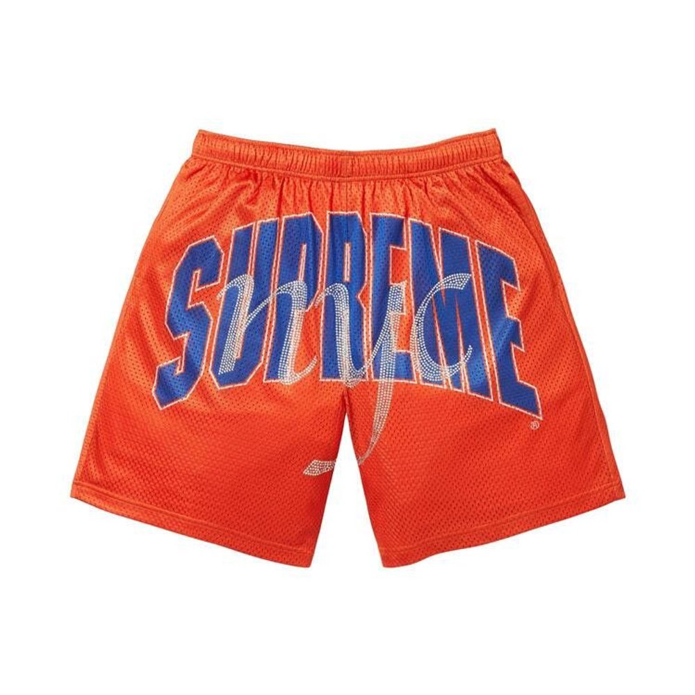 Supreme Rhinestone Mesh Short Orange – hlavní pohled | Purekickz