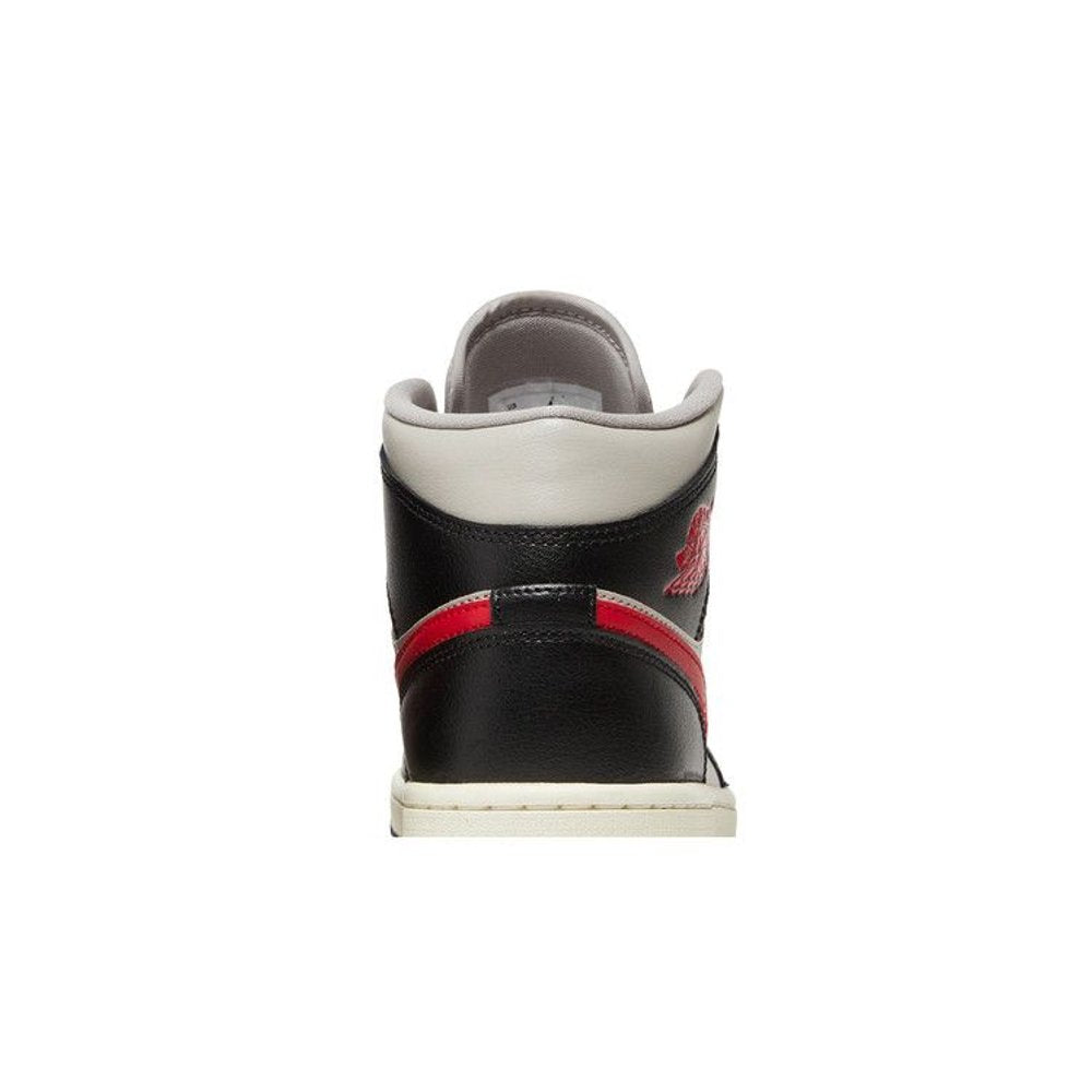 Wmns Air Jordan 1 Mid Black College Grey – detail materiálu | Purekickz