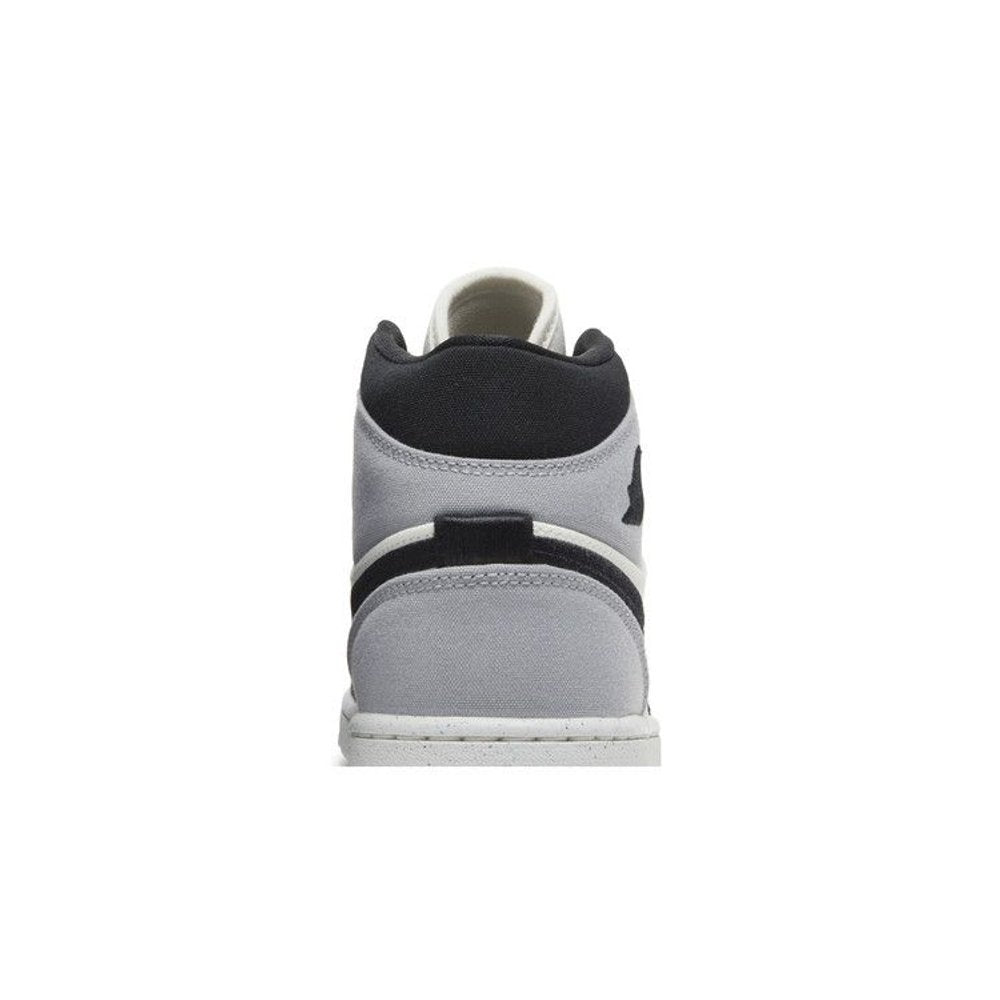 Wmns Air Jordan 1 Mid SE 'Light Steel Grey Canvas' – detail materiálu | Purekickz